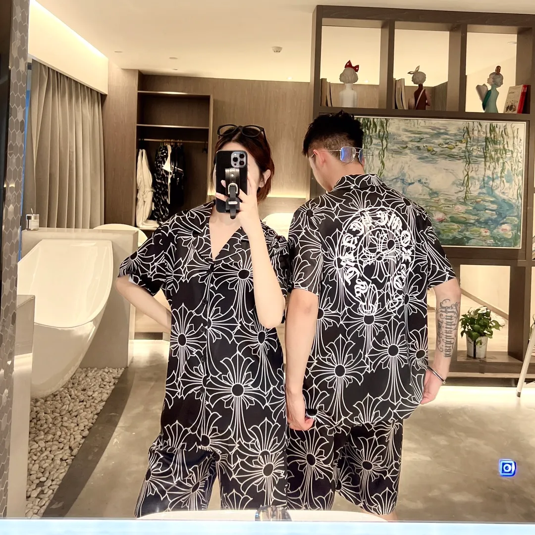 🅿️340 2024 CHROME HEARTS home wear, high-definition Korean silk fabric, skin-friendly, soft and comfortable, couple model M～XXXL